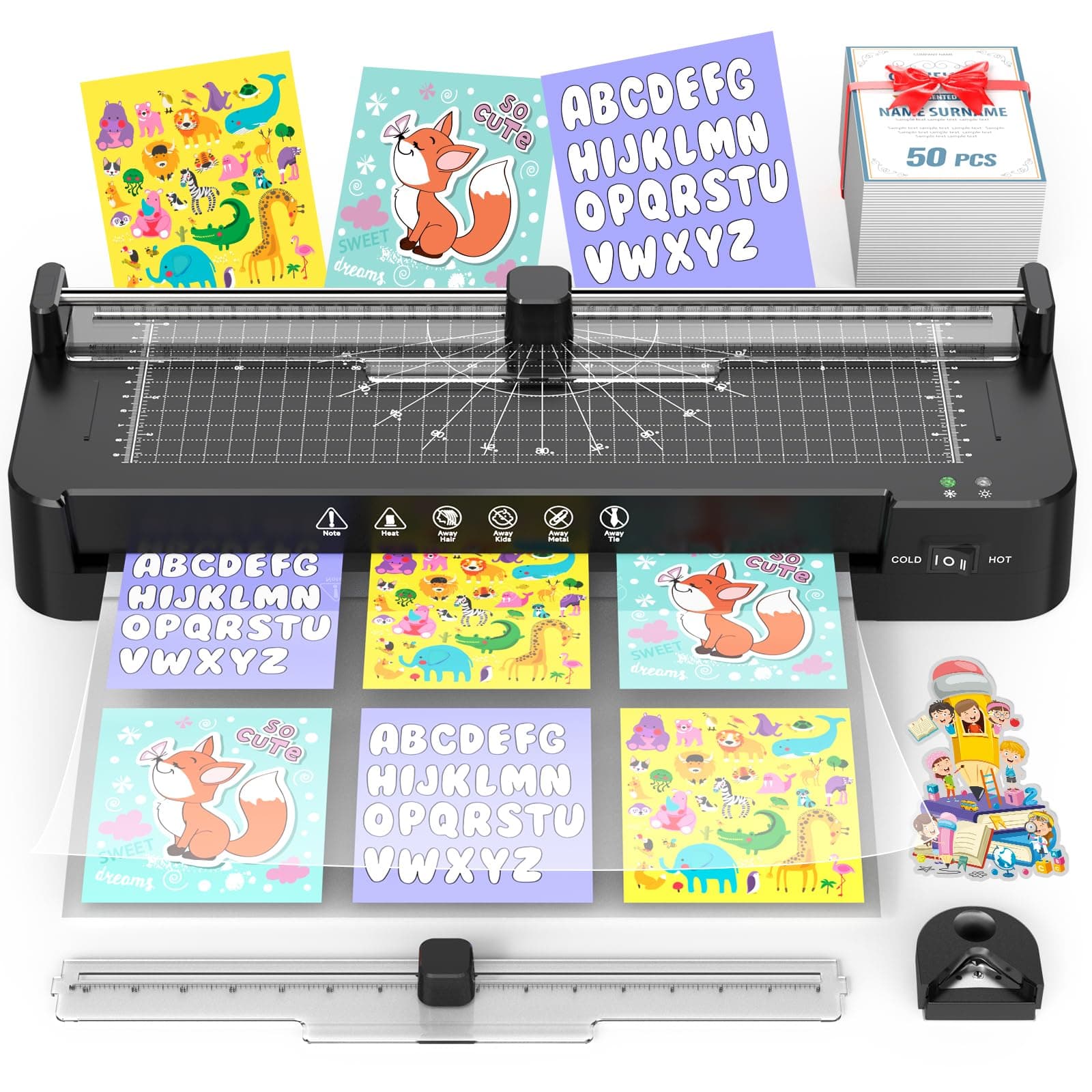 13" Kejector Laminator Machine w/ 50-Ct Laminating Sheets (Black)