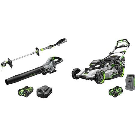 EGO POWER+ String Trimmer & Leaf Blower Combo + 21" Self Propelled Mower + Battery
