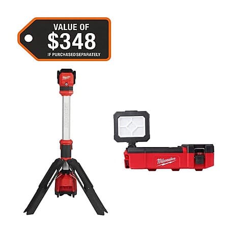 Milwaukee M12 ROCKET LED Stand Work Light w/ Dual Power Tower Light Bundle