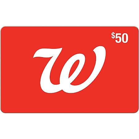 Digital eGift Card Sale (Email Delivery): $50 Fandango eGC $40, $50 Walgreens eGC