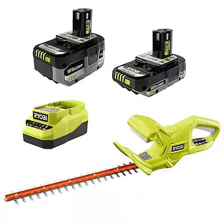 RYOBI ONE+ 18" Hedge Trimmer w/ 4.0Ah & 2.0Ah Batteries + Charger