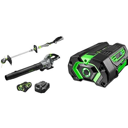 EGO POWER+ String Trimmer & Leaf Blower w/ 5Ah & 2.5Ah Batteries + Charger