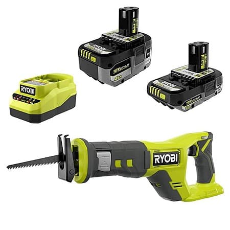 RYOBI ONE+ 18V HIGH PERFORMANCE 4Ah + 2Ah Battery + Reciprocating Saw Kit