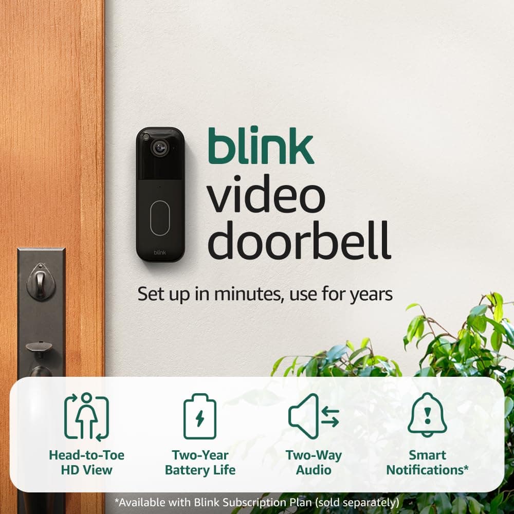 Blink Video Doorbell + Outdoor 4 Wireless Smart Security Camera w/ Sync Module